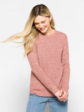 Pink Textured Sweater – Women Size L Pullover Heathered